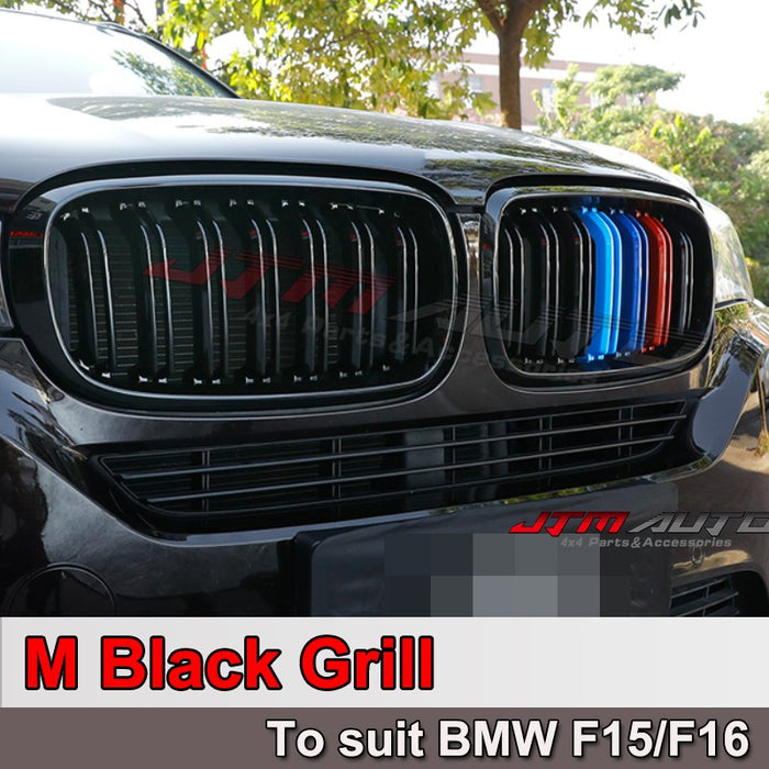 Gloss Black M Line Bumper Grill Grille for BMW X5 F15 X6 F16 X5M F85 X6M F86