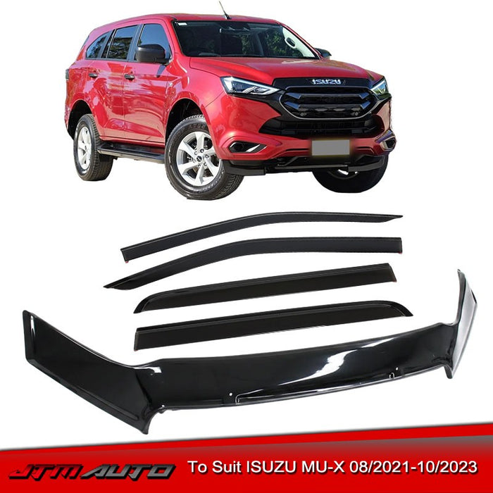 Bonnet Protector + Weather Shields to suit ISUZU MU-X MUX 08/2021-10/2023