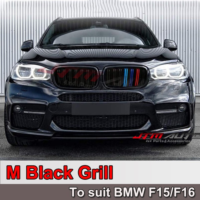 Gloss Black M Line Bumper Grill Grille for BMW X5 F15 X6 F16 X5M F85 X6M F86