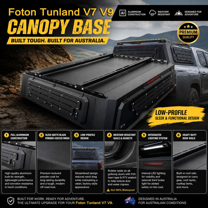 Low Profile Tub Aluminum Canopy Off Road Tactic to suit Foton Tunland V7 V9