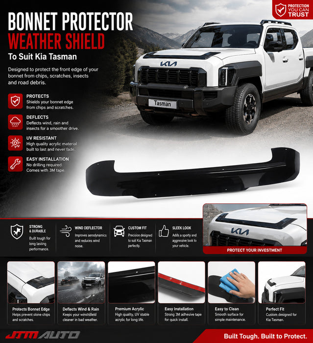 Black Bonnet Protector Guard to suit Kia Tasman 2025+