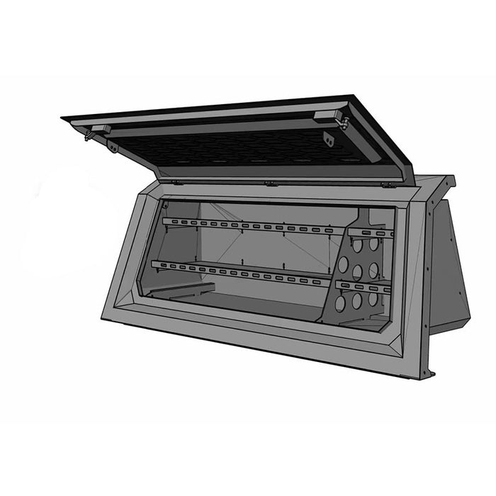 Heavy Duty Black Steel Tub Canopy Side Storage Rack Shelving