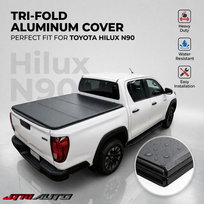 Aluminium Tri-Fold Folding Hard Tonneau Cover to suit Toyota Hilux N90 2025+