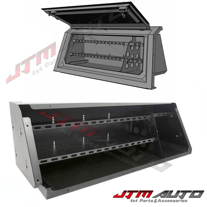 Heavy Duty Black Steel Tub Canopy Side Storage Rack Shelving — JTM Auto ...
