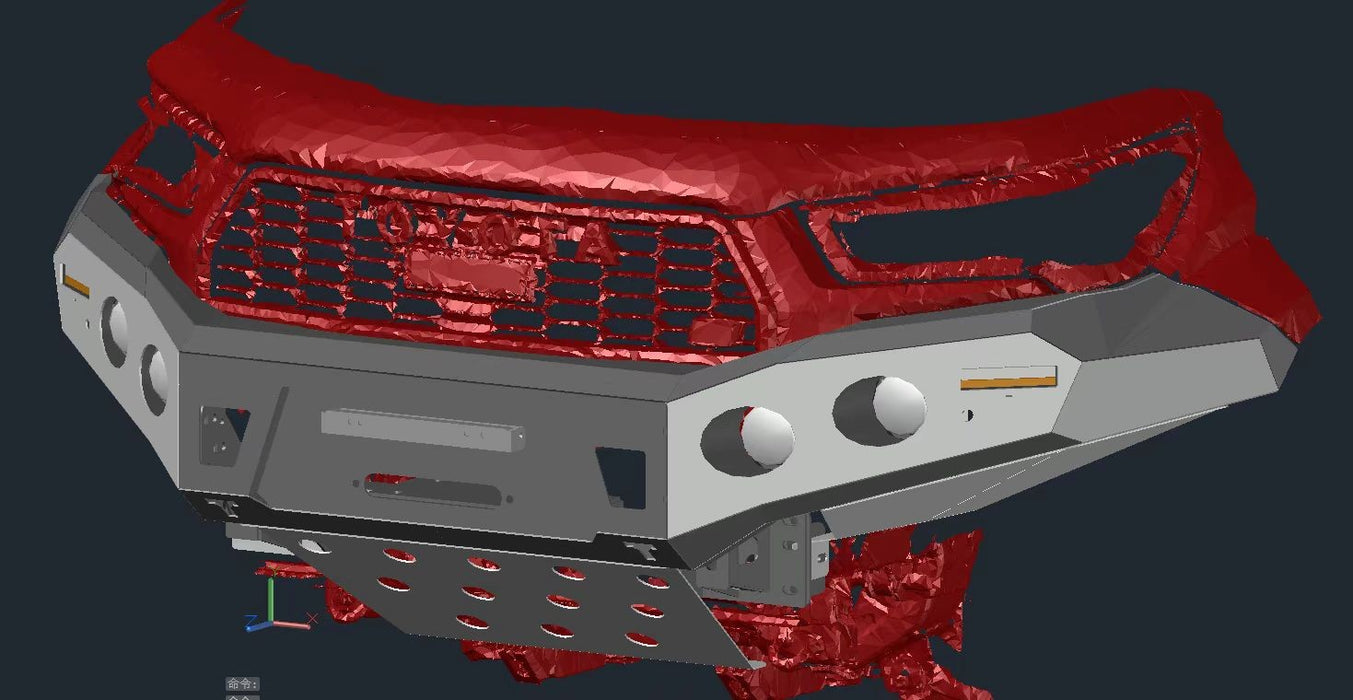 Non Loop Rugged Bull Bar Bumper Replacement to suit Toyota Hilux GR Sport