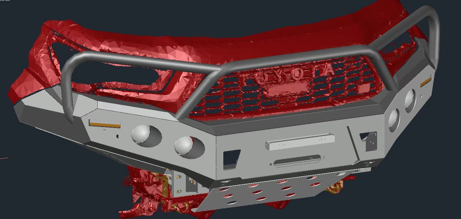 Loop Rugged Bull Bar Bumper Replacement Protection to suit Toyota Hilux GR Sport