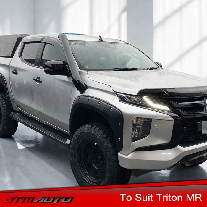 4" Black Powder Coated Stainless Steel Snorkel tosuit Mitsubishi Triton MR 2019-2023