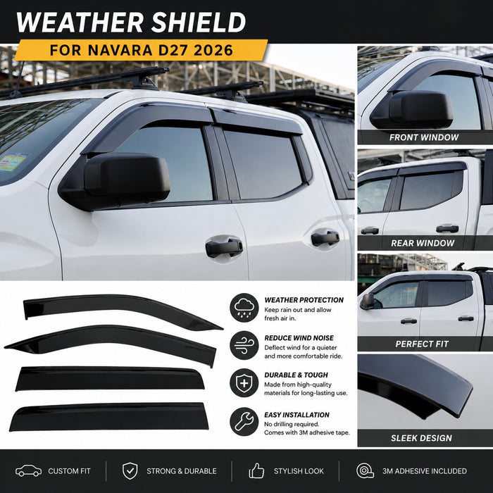 Best Quality Weathershields Weather Shields to suit Nissan Navara D27 2026+