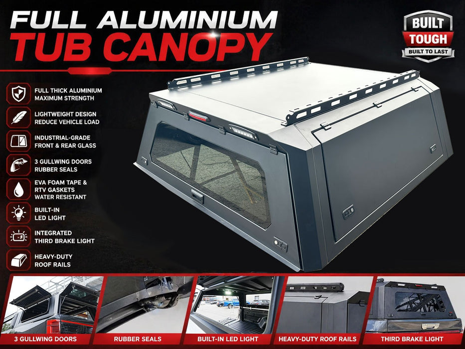 Heavy Duty Full Aluminium Tub Canopy LED to suit LDV Terron 9 2025 Onwards