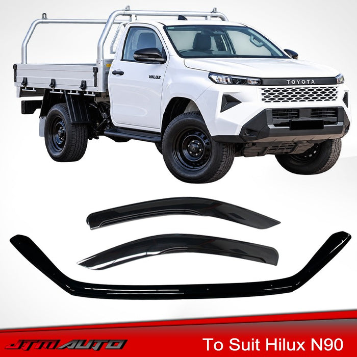 Bonnet Protector + Weather Shields to suit Toyota Hilux N90 Single Cab 2026+