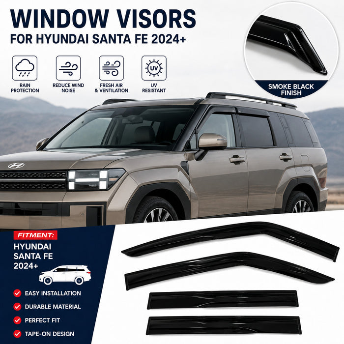 Injection Weathershields Weather Shields Sun Visors to suit Hyundai Santa Fe MY25 2024+