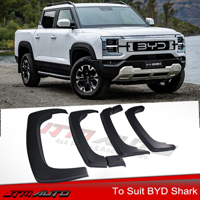 Smooth Matt Black Fender Flares Wheel Arch to suit BYD Shark 6 Shark6
