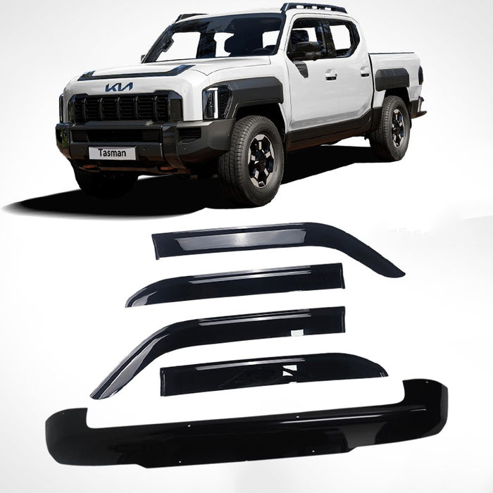 Bonnet Protector Guard + Weather Shield Window Visor to suit Kia Tasman 2025+