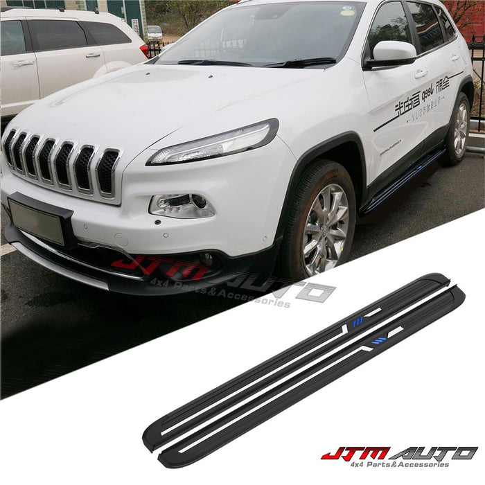 Black Aluminium Running Board Side Steps to suit Jeep Cherokee KL 2014-2021