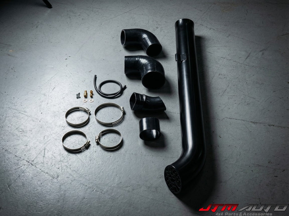 4" Black Powder Coated Stainless Steel Snorkel tosuit Mitsubishi Triton MR 2019-2023