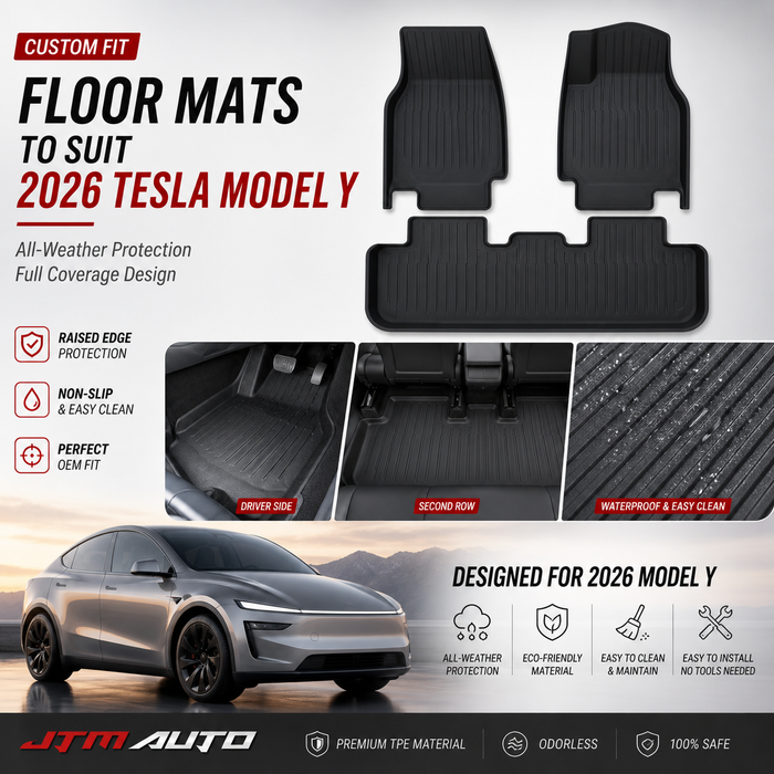 UltraMat 3D TPV Heavy Duty All Weather Floor Mats for Tesla Model Y Juniper 2025+