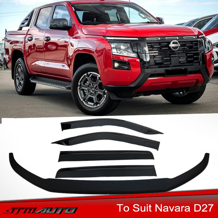 Bonnet Protector Guard + Weather Shield Window Visor for Nissan Navara D27 2026+