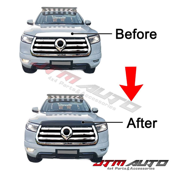 Black Front Bonnet Top Trim Cover Blackout to suit GWM Cannon 2020-2024