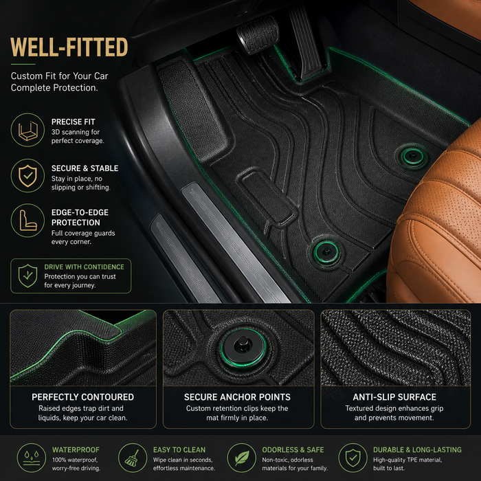 UltraMat 3D TPV Heavy Duty All Weather Floor Mats tosuit Mitsubishi Triton MQ MR