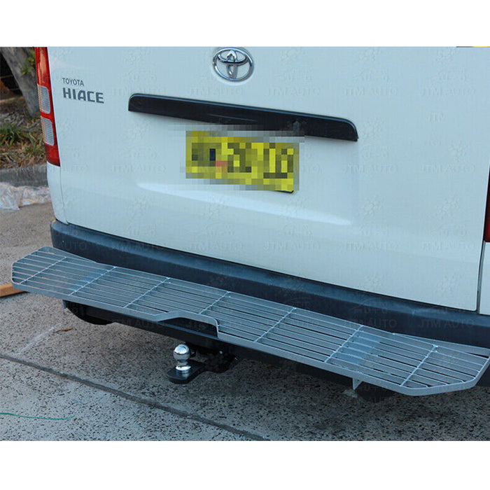 Alloy Sliver Rear Step Bumper Bar TOW BAR to suit Toyota Hiace 2005-2019 SLWB Commuter