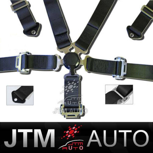 BN 5 POINT RACING CAMLOCK SEAT BELT HARNESS BLACK